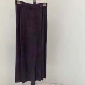 Women's Vintage Linda Allard for Ellen Tracy Purple Suede Wrap Skirt, Sz 4
